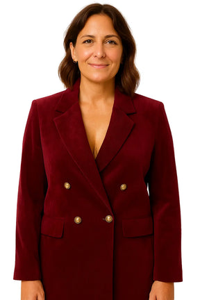Blazer Feminino Aurora de Lã com Gola Notch e Botões Duplos