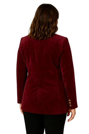 Blazer Feminino Aurora de Lã com Gola Notch e Botões Duplos