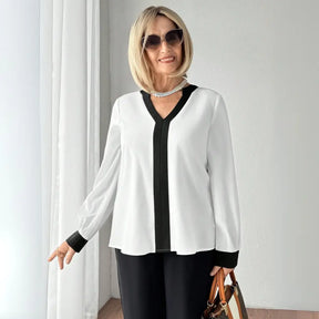 Blusa Feminina Aurora de Manga Longa com Decote em V