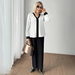 Blusa Feminina Aurora de Manga Longa com Decote em V