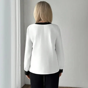 Blusa Feminina Aurora de Manga Longa com Decote em V