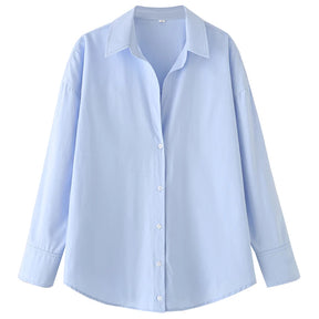 Camisa Feminina Oversized com Manga Longa e Botões