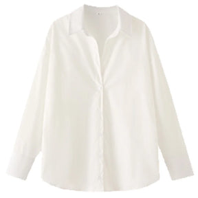 Camisa Feminina Oversized com Manga Longa e Botões