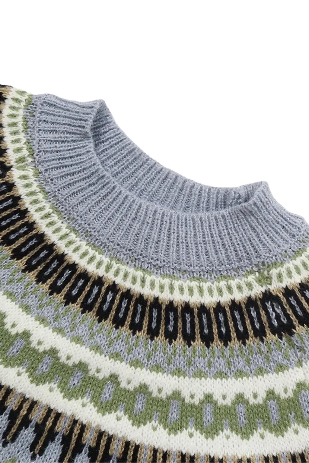 Suéter Feminino Plus Size em Tricô com Estampa Geometrica