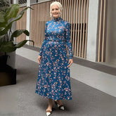 Vestido Longo Floral Aurora de Manga Longa