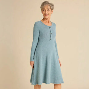 Vestido casual Aurora de comprimento médio cor Azul